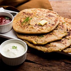 Wednesday Special Aaloo Parantha spiced potato stuffed stuffed flatbread