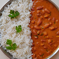 Monday Special Rajmaa Chawal red kidney bean curry with steamed basmati rice